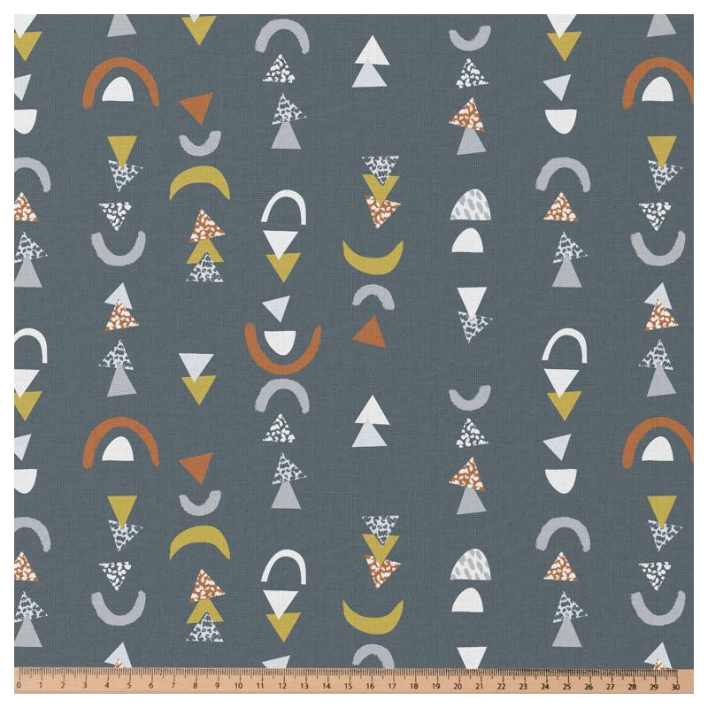 Printed Cotton ELIO Blue Stone / Muted Multicolored